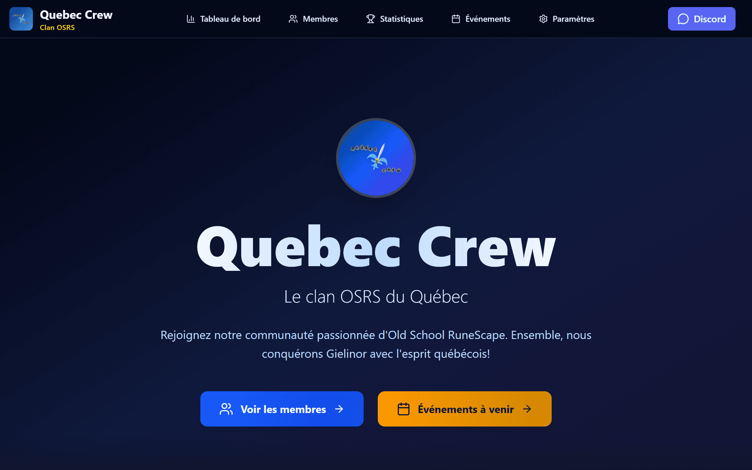 Quebec Crew - plateforme communautaire construite par QuebecAI